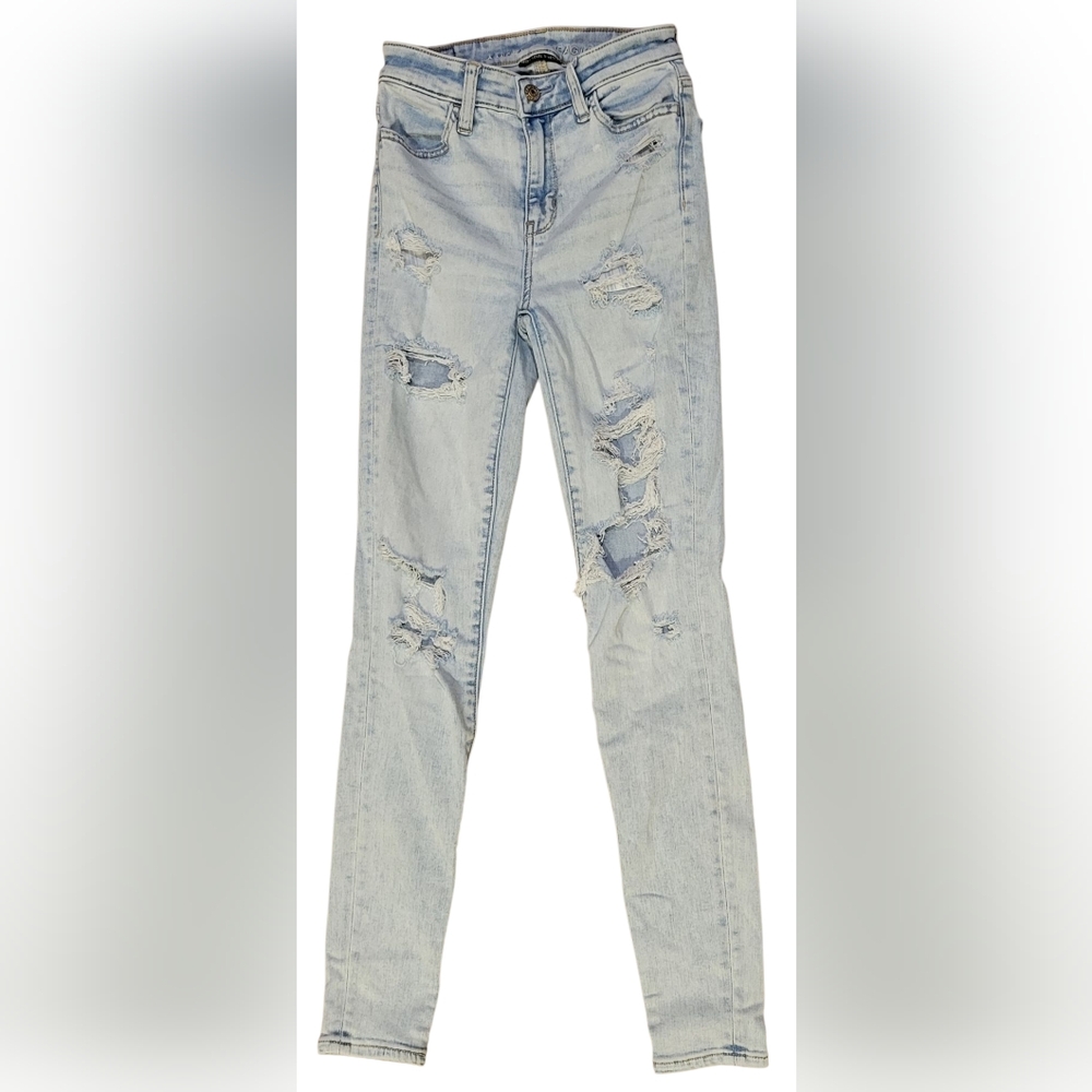 American Eagle Distressed Light Blue Women's Jeans Size 0